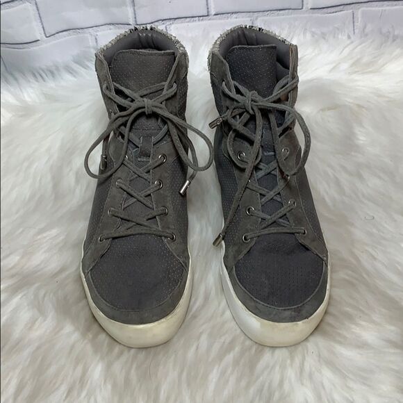 Joie Devon Suede/Snakeskin Sneakers Sz 36/5 - Picture 3 of 6